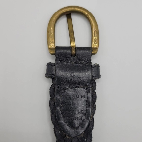 [SOLD]Surrey Belt Mens L Black Leather Braided Casual Minimal Everyday Normcore - Picture 5 of 6
